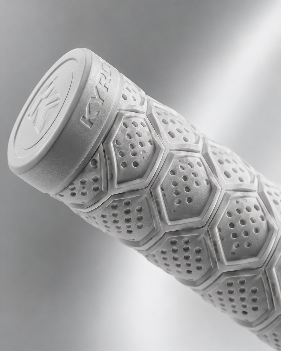 Macro view of white KYRO grip